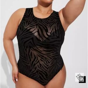 Torrid Black Zebra Print Bodysuit
